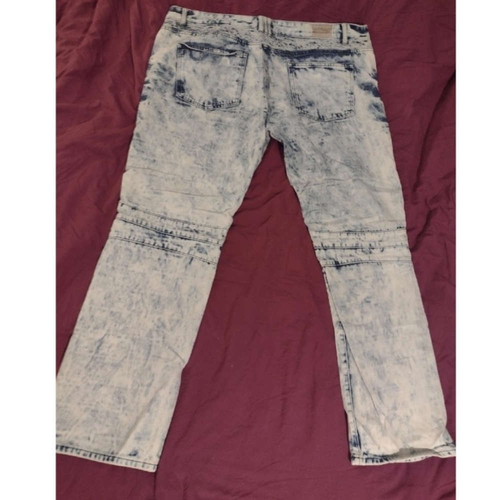 Gray Earth Men's Acid Washed Straight Leg Denim Jeans Sz. W42 - Picture 3 of 16